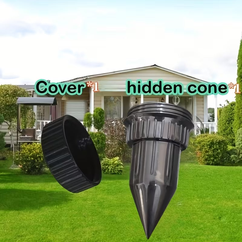 Realistic Sprinkler Key Hider – Waterproof Outdoor Garden Key Concealer with Buriable Security Storage Box