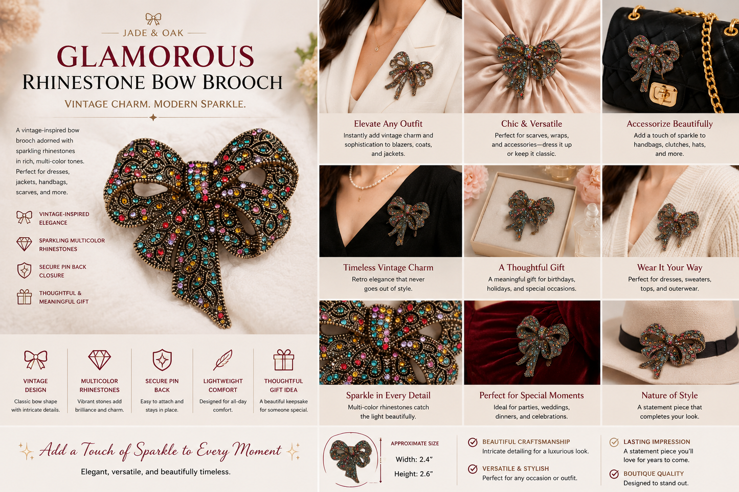Elegant Statement Bow Brooch