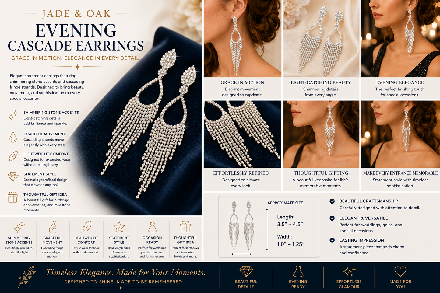 Elegant Fringe Drop Earrings