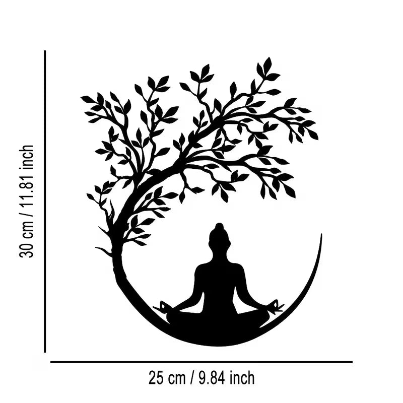 Exquisite Yoga Metal Plaque – Decorative Wall Art, Suitable for Ramadan, Home, Office & Cafes