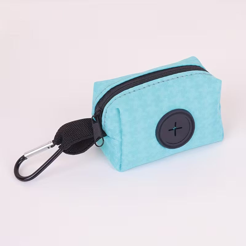 Korean-Style Portable Dog Waste Bag Dispenser – Polyester Poop Bag Holder Pouch for Travel & Outdoor Walks