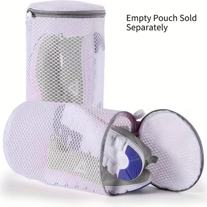 Shoe Washing Bags (2 Pack) – Honeycomb Mesh Sneaker Laundry Bags with Zipper, Large 7×15 Inch Shoe Cleaner for Sneakers, Gym Shoes & Slippers