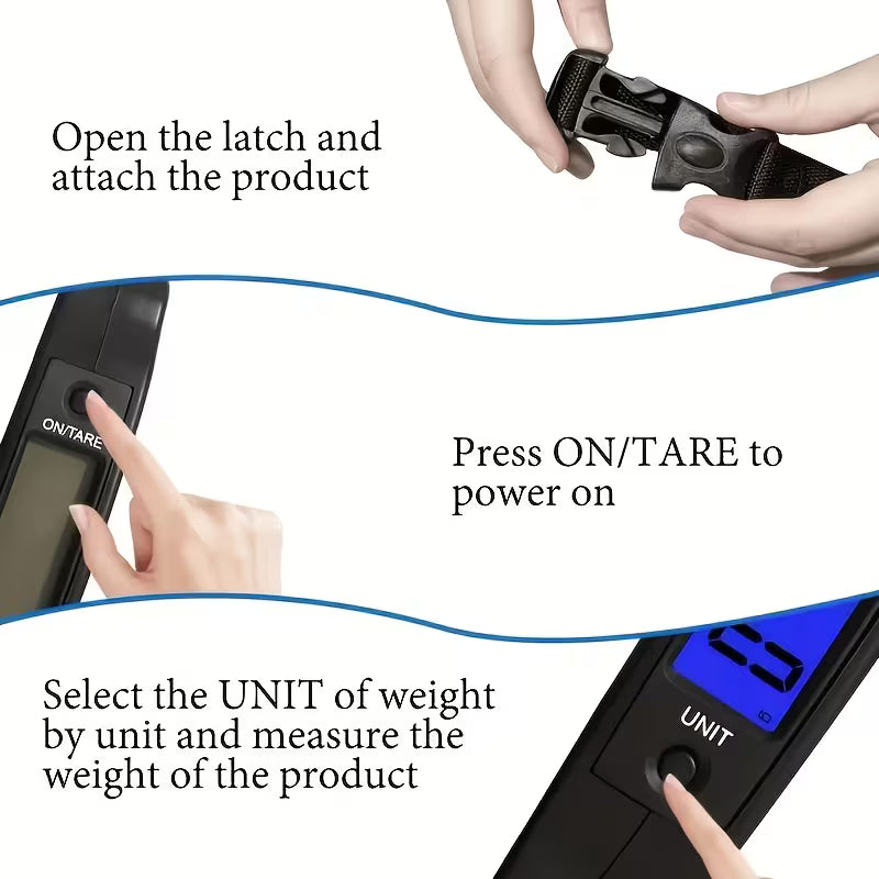 Portable Digital Hanging Luggage Scale 50kg/110lb – Mini Handheld Travel Weighing Scale with Backlit LCD Display