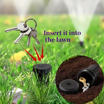 Realistic Sprinkler Key Hider – Waterproof Outdoor Garden Key Concealer with Buriable Security Storage Box