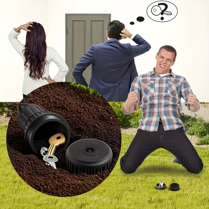Realistic Sprinkler Key Hider – Waterproof Outdoor Garden Key Concealer with Buriable Security Storage Box