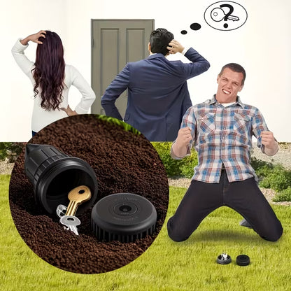 Realistic Sprinkler Key Hider – Waterproof Outdoor Garden Key Concealer with Buriable Security Storage Box