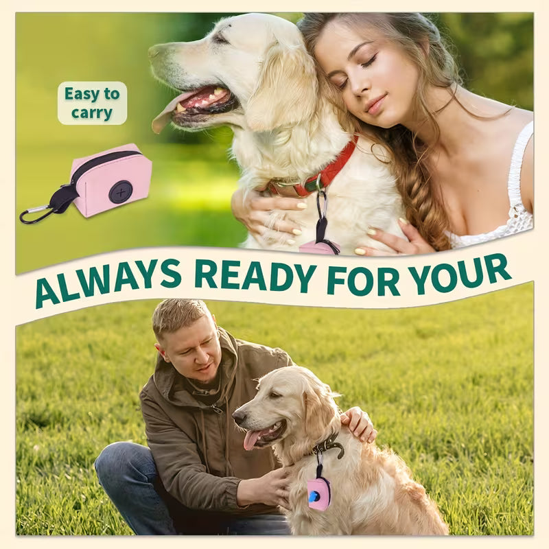 Korean-Style Portable Dog Waste Bag Dispenser – Polyester Poop Bag Holder Pouch for Travel & Outdoor Walks
