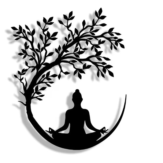 Exquisite Yoga Metal Plaque – Decorative Wall Art, Suitable for Ramadan, Home, Office & Cafes