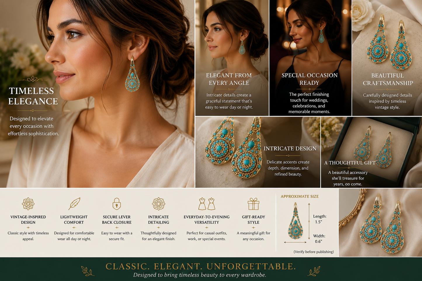 Ornate Mosaic Drop Earrings