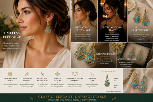 Ornate Mosaic Drop Earrings