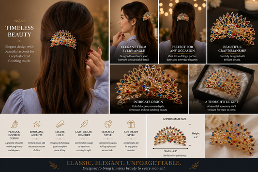 Peacock Bloom Hair Clip