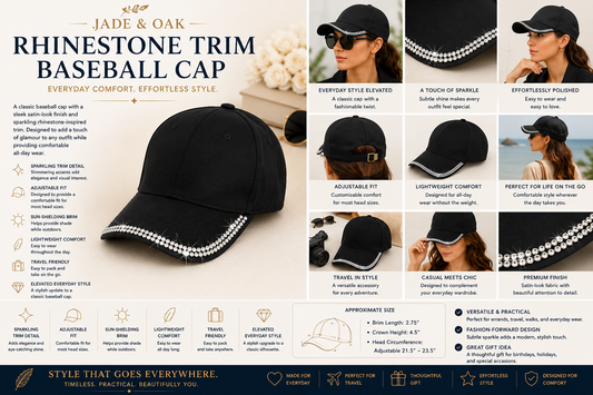 Rhinestone Trim Baseball Cap