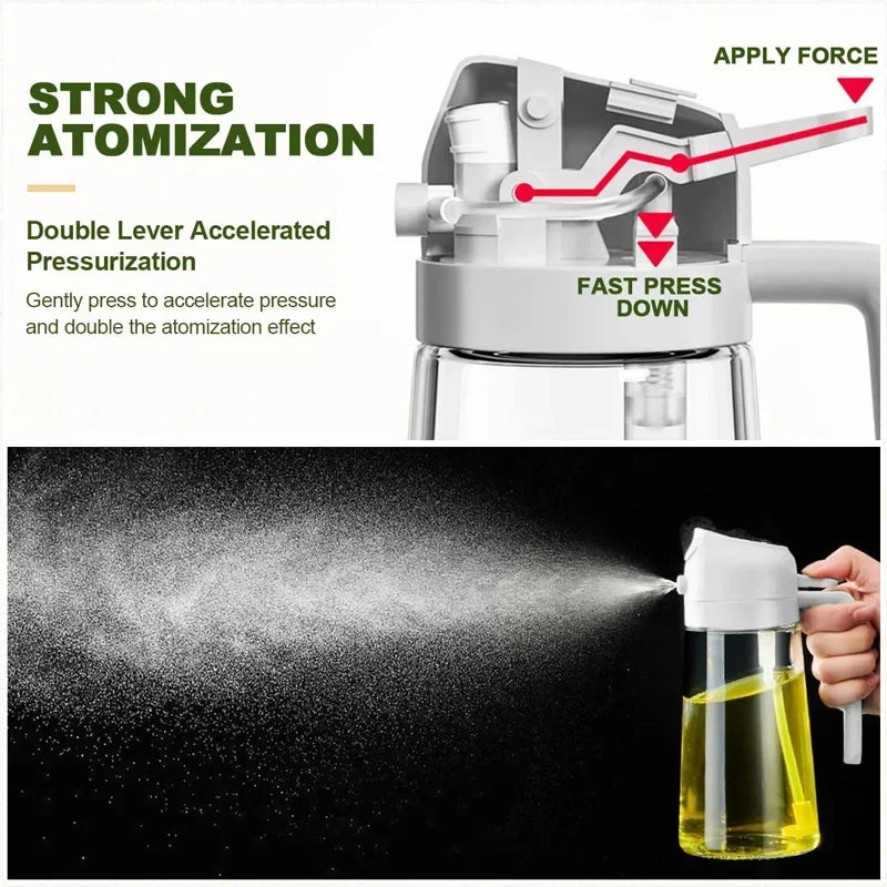 2 in 1 200/300/500ml Oil Spray for Kitchen Spray Oil Bottle