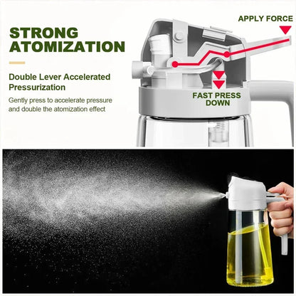 2 in 1 200/300/500ml Oil Spray for Kitchen Spray Oil Bottle