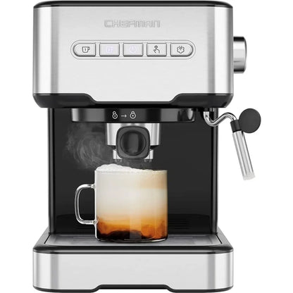 6-in-1 Espresso Machine with Steamer, One-Touch Single or Double Shot Maker, Coffee Cappuccino Machine