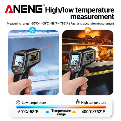 Digital Infrared Thermometer Highly Sensitive Non-contact Temperature Measuring Gun Hygrometer