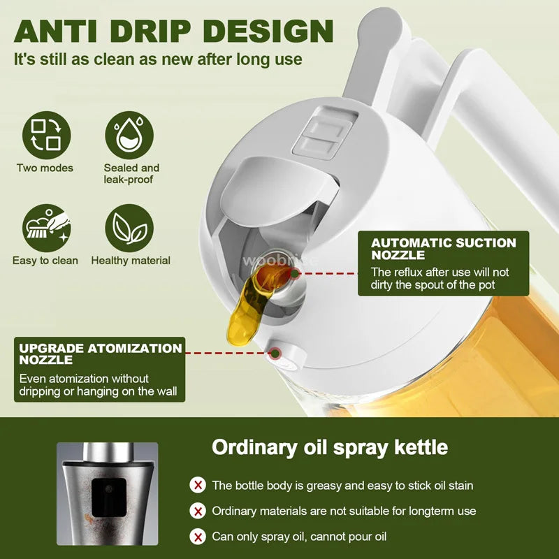 2 in 1 Spray for Olive Oil Spray Sprayer Dispenser Bottle