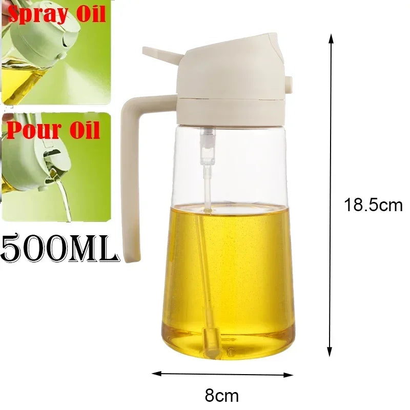 2 in 1 200/300/500ml Oil Spray for Kitchen Spray Oil Bottle
