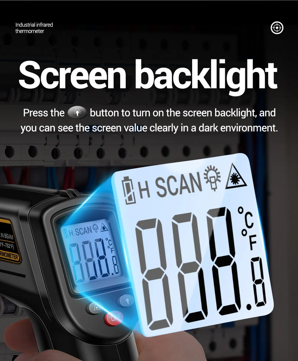 Digital Infrared Thermometer Highly Sensitive Non-contact Temperature Measuring Gun Hygrometer