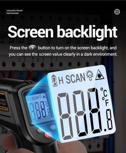 Digital Infrared Thermometer Highly Sensitive Non-contact Temperature Measuring Gun Hygrometer