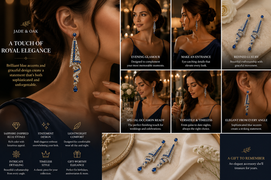 Sapphire Blue Statement Drop Earrings