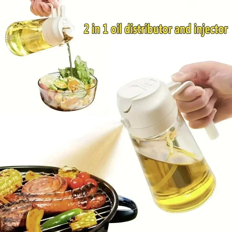 2 in 1 200/300/500ml Oil Spray for Kitchen Spray Oil Bottle