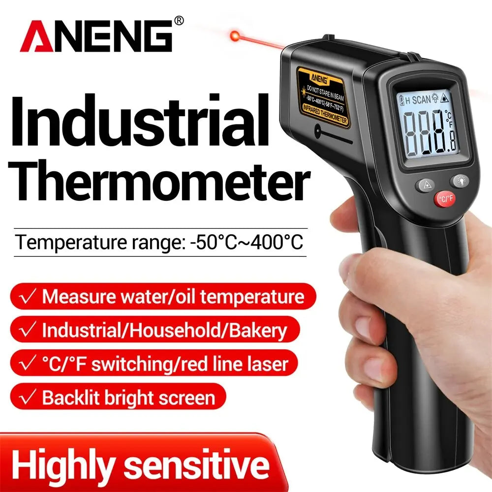 Digital Infrared Thermometer Highly Sensitive Non-contact Temperature Measuring Gun Hygrometer