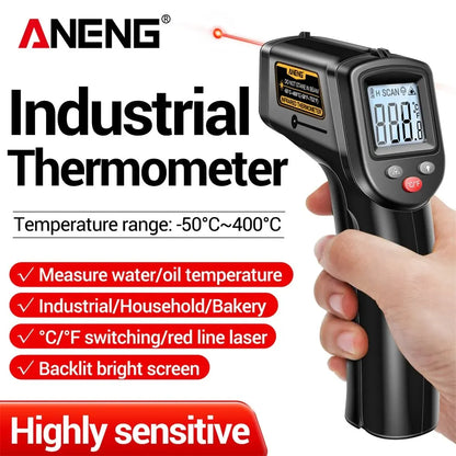 Digital Infrared Thermometer Highly Sensitive Non-contact Temperature Measuring Gun Hygrometer