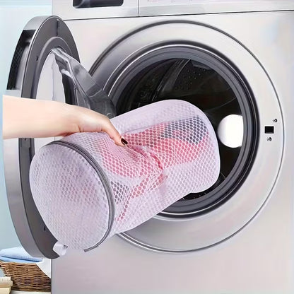 Shoe Washing Bags (2 Pack) – Honeycomb Mesh Sneaker Laundry Bags with Zipper, Large 7×15 Inch Shoe Cleaner for Sneakers, Gym Shoes & Slippers