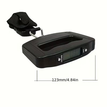 Portable Digital Hanging Luggage Scale 50kg/110lb – Mini Handheld Travel Weighing Scale with Backlit LCD Display