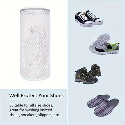 Shoe Washing Bags (2 Pack) – Honeycomb Mesh Sneaker Laundry Bags with Zipper, Large 7×15 Inch Shoe Cleaner for Sneakers, Gym Shoes & Slippers