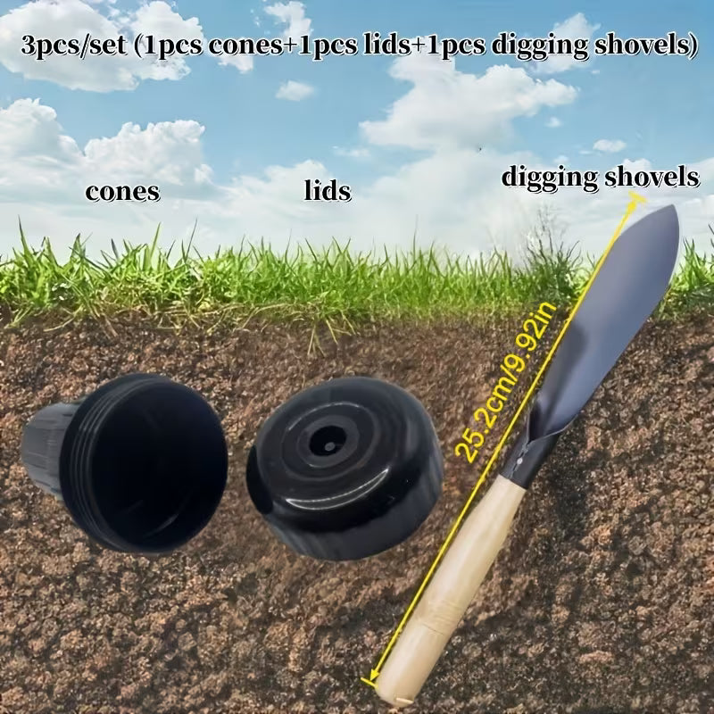 Realistic Sprinkler Key Hider – Waterproof Outdoor Garden Key Concealer with Buriable Security Storage Box