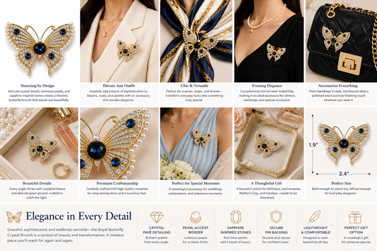 Royal Butterfly Crystal Brooch