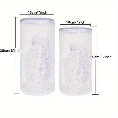 Shoe Washing Bags (2 Pack) – Honeycomb Mesh Sneaker Laundry Bags with Zipper, Large 7×15 Inch Shoe Cleaner for Sneakers, Gym Shoes & Slippers
