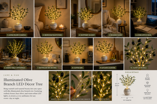 Illuminated Olive Branch LED Décor Tree