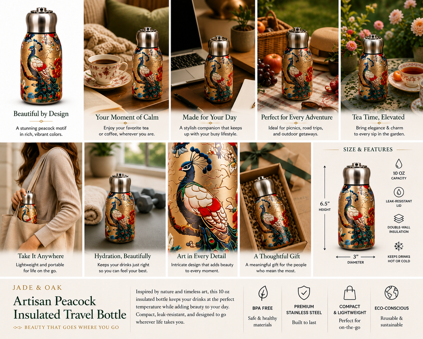 Heritage Peacock Vacuum Insulated Bottle